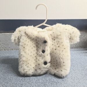 Vintage Handmade Faux Fur Satin Lined Short Sleeved Jacket, 3-6 Months